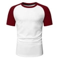 thumbnail image 4 of XIYON Men's T-Shirts Fashion Casual Color Block Short Sleeve Raglan Top T Shirts Comfortable Beach Vacation Top, 4 of 5