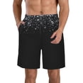 thumbnail image 2 of Uemuo Silver Glitter1 Pattern Men's Swim Trunks Hawaiian Beach Bathing Suit Swimsuits Beach Quick-Dry Shorts with Pockets-Large, 2 of 9