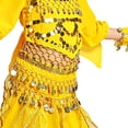 thumbnail image 5 of CUZIBR Toddler Girls Dance Performance Outfit Sets Belly Dance Kids Ethnic Dance Dress Stage For Children Clothes Sets,Yellow,4-6 Years, 5 of 6