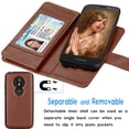 thumbnail image 4 of Moto E5 Play Case, Motorola E5 GO Wallet Case, Moto E5 Cruise PU Leather Case, Tekcoo Luxury ID Credit Card Slots Holder Carrying Folio Flip Cover [Detachable Magnetic Hard Case] Kickstand -Brown, 4 of 7