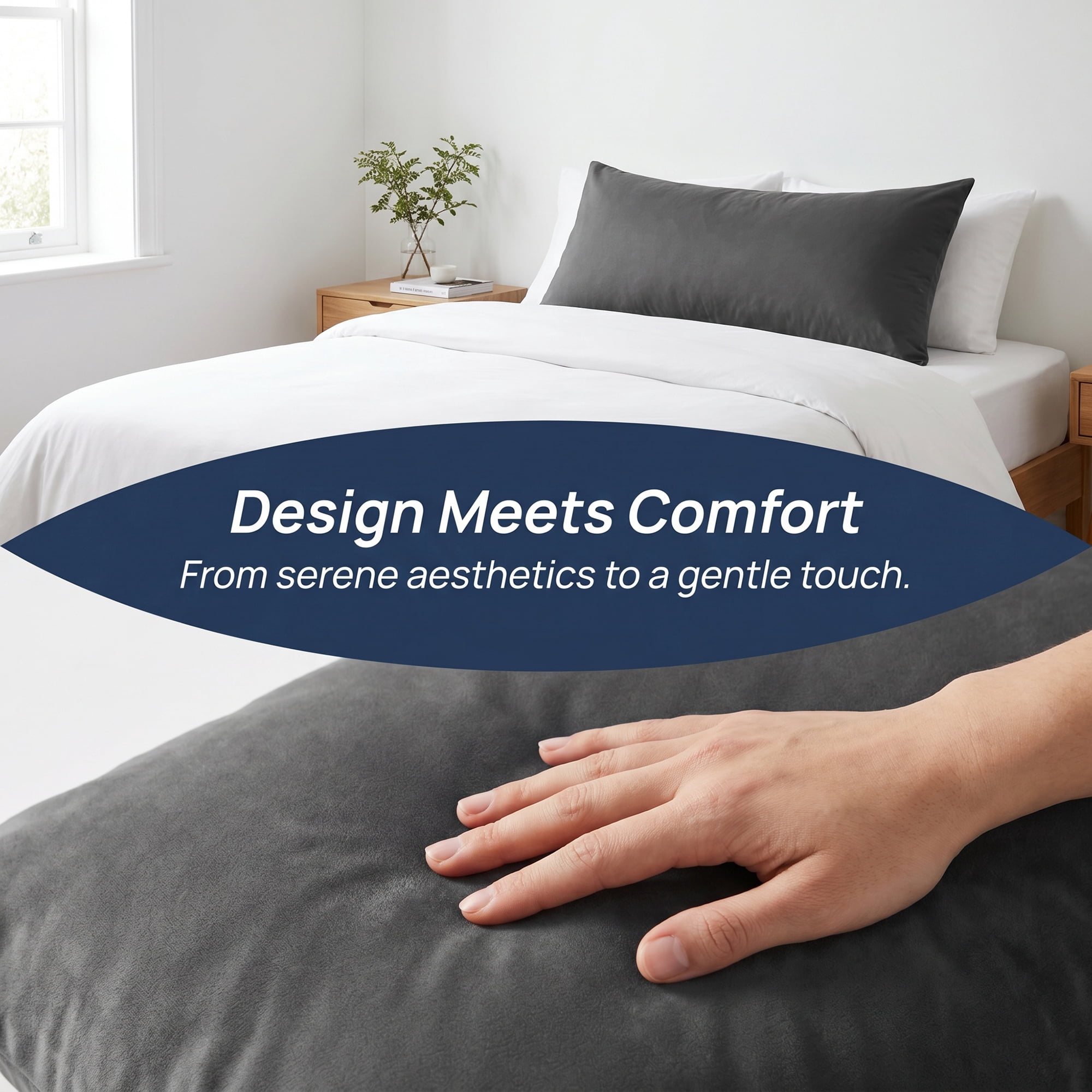 Unique Bargains Standard-size Zippered Pillow Protector Waterproof Polyester Dark Gray