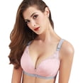 thumbnail image 1 of Women No Steel Ring Half Cover Open Lace Anti-Sagging Cotton Bra, 1 of 1