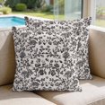 thumbnail image 2 of Pillow Covers 18x18 Set of 2, Farmhouse Black Square Throw Pillow Covers for Couch/Sofa/Living Room, Vintage Flower Leaf Botanical Plant Decorative Soft Pillowcases for Couch Throw Pillows, 2 of 9