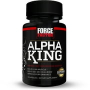 (2 pack) (2 pack) Force Factor Alpha King Total Testosterone Booster with Fenugreek, Tribulus Terrestris, Maca Root, DIM, 15 Ct.