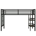 thumbnail image 5 of Jopath Twin Size Loft Bed Storage Bed with Two Storage Shelves Metal Bed Frame with Side Ladder and Safety,for Boys and Girls, 5 of 9