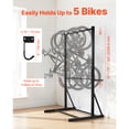 thumbnail image 2 of KFFKFF Freestanding Bike Rack, 300LBS/136KG Capacity for 5 Bikes, Vertical Bicycle Storage Stand Made of Carbon Steel for Home, Garage, Yard, Living Room, Indoor/Outdoor Use, 2 of 9