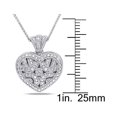 thumbnail image 4 of 1/20 Carat (ctw) Accent Diamond Locket Heart Pendant In Sterling Silver with Chain, 4 of 4
