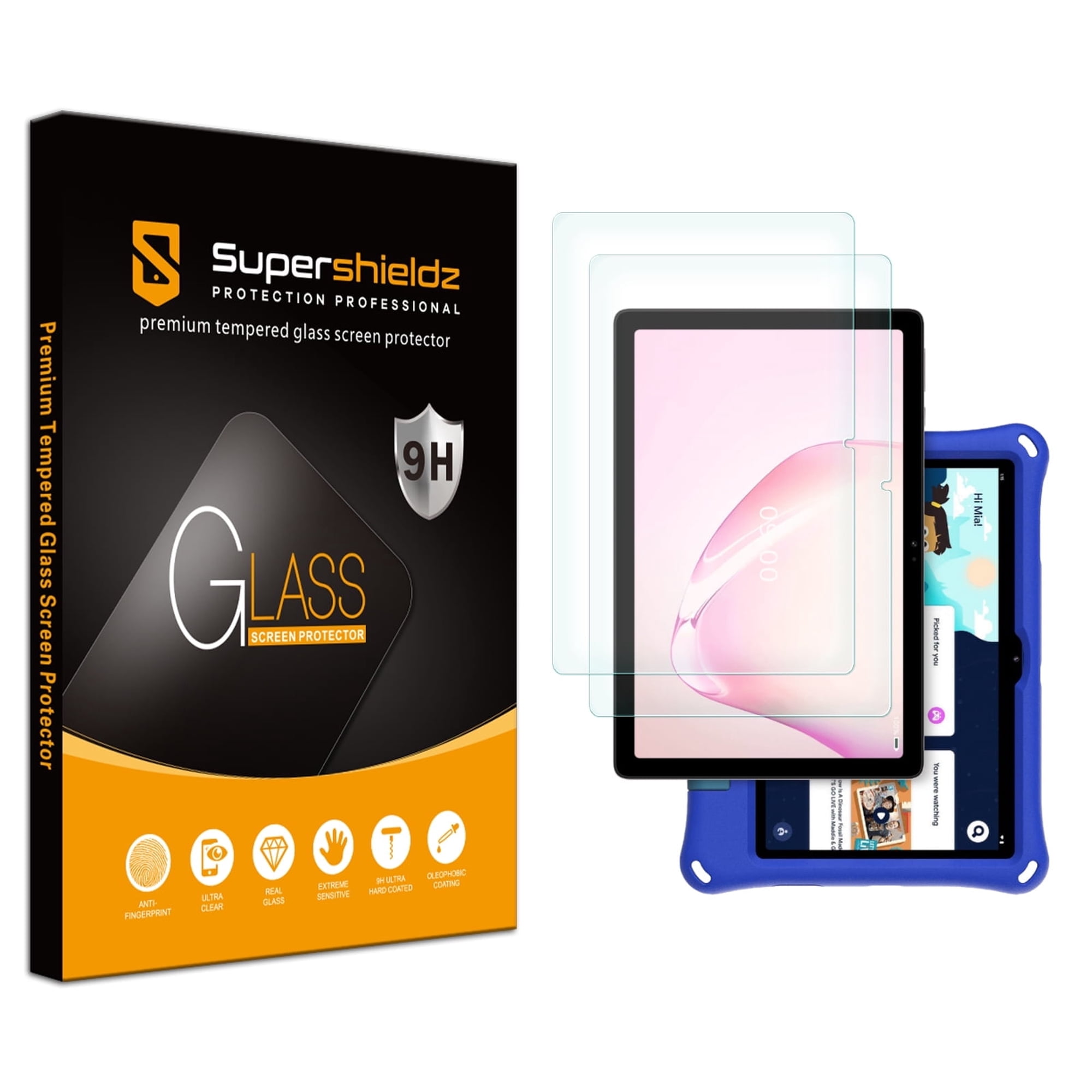 (2 Pack) Supershieldz Designed for Onn 10.1 inch Tablet (2024 Model 100135925) / Onn 10.1 inch kids Tablet (2024 Model) Screen Protector, (Tempered Glass) Anti Scratch, Bubble Free