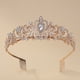 thumbnail image 1 of Xiao Hua Corona de diamantes dorados, elegante corona de princesa con peine, tocado para mujer, tocado para novia, boda, fiesta de cumpleaños, 1 pieza, 1 of 5