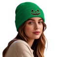 thumbnail image 2 of PureCasa Beanies Hat for Women Halloween Pumpkin Embroidered Knitted Beanie Hat Winter Thick Warm Soft Cute Hat for Halloween, 2 of 7