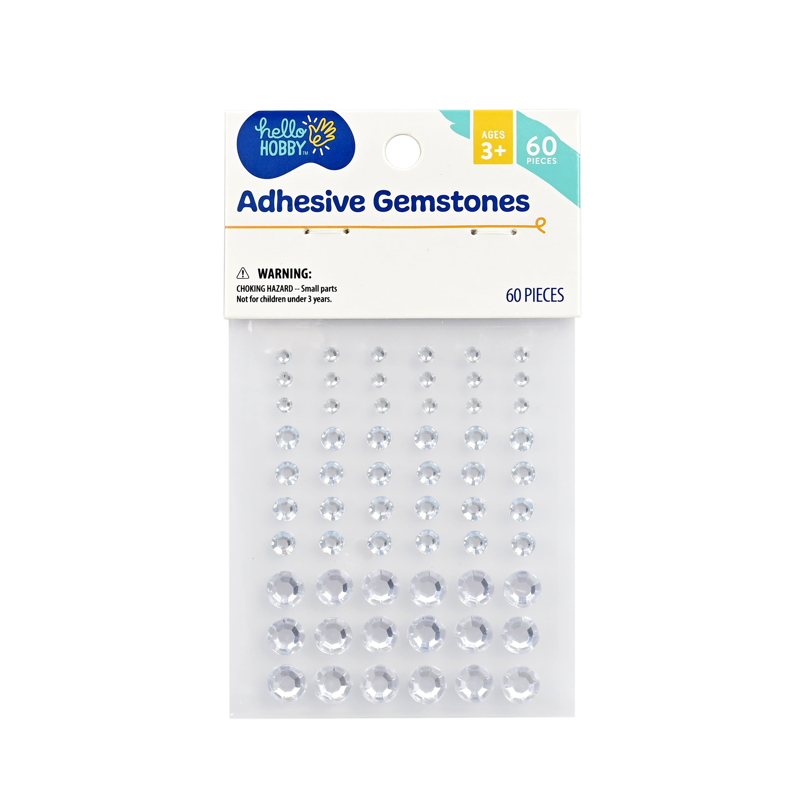 (6 pack) Hello Hobby Clear Round Adhesive Gemstones Stickers, 60 Piece Scrapbooking Embellishments