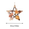 thumbnail image 3 of MMJ Christmas Decor Rattan Wreath with Dried Orange Pinecones Berries, Five-Pointed Star Hanging for Door Wall Christmas Decor 9.84x9.84in, 3 of 7