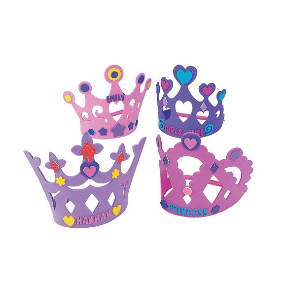 El kit de espuma Princess Crown Fun Express DIY hace 12 coronas de tiara