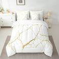 thumbnail image 3 of Manfei Marble Texture Road 7-Piece Twin Bedding Sets,Modern Minimalist Artistic Bedding Comforter Set,White Gold Sheet Sets For Adults,Microfiber Room Decoration, 3 of 9