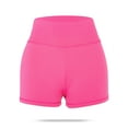 thumbnail image 3 of Yoga Shorts for Women Tummy Control High Waist Shorts Exercise Workout Butt Lifting Tights Women's Short Pants, Rose Red, M, 3 of 8