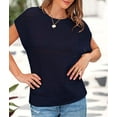 thumbnail image 3 of PRETTYGARDEN Womens Spring Tops Summer Shirts Crochet Cap Sleeve Sweater Pullover Cute Crew Neck Beach Cover Ups, 3 of 8