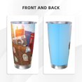 thumbnail image 3 of KLL Trip to London Print 40oz Stainless Steel Insulated Car Cup with Spillproof Lid - Keep Your Drink Hot or Cold on the Go-Straw Three-piece Set, 3 of 8