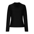 thumbnail image 6 of VEKDONE Women's Sheer Lace Tee Shirts Long Sleeve Eyelet Tops Casual V Neck Slim Fitted Blouses Fall Hollow Out Breathable Tunic Tops Outfit Clothes, 6 of 9