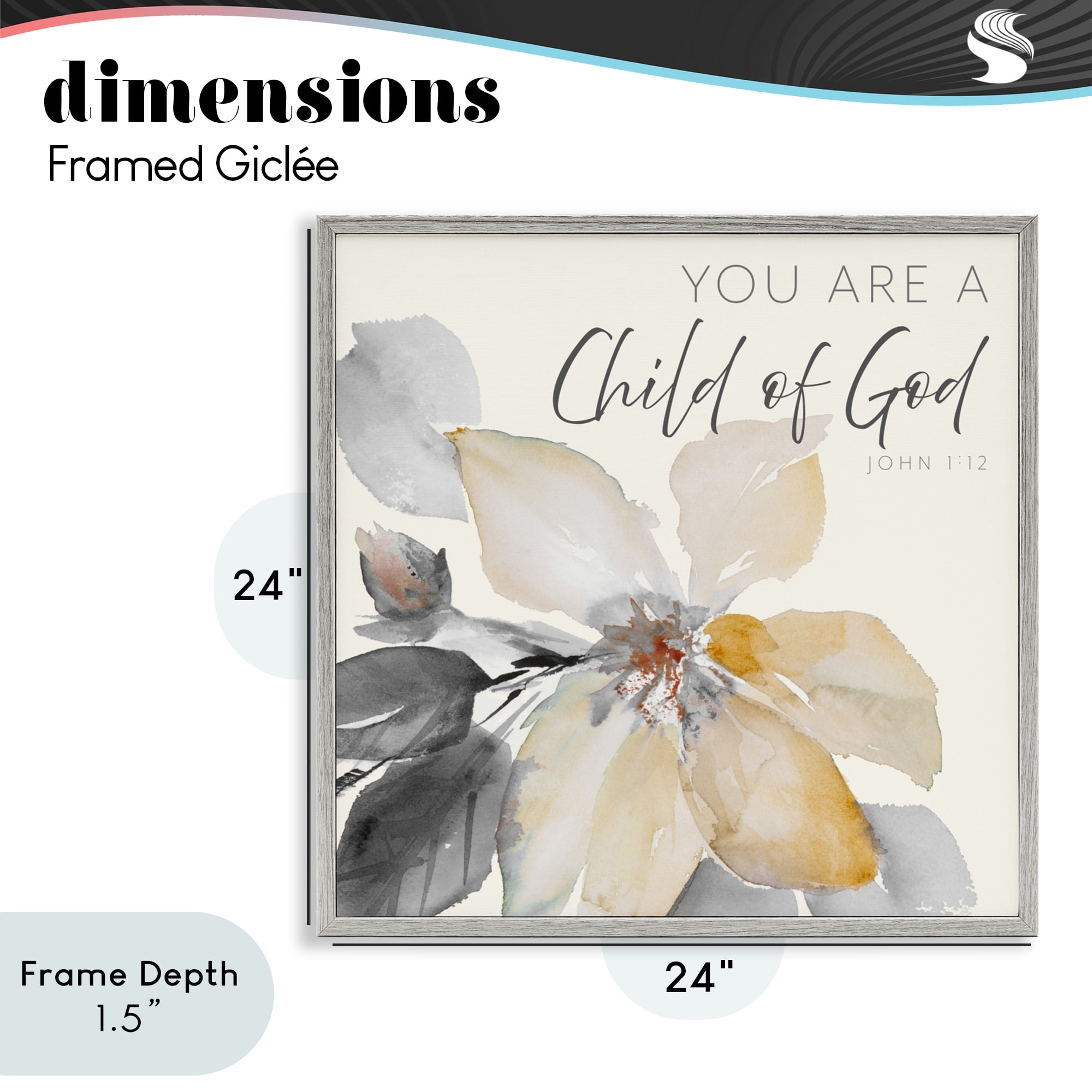 Stupell Industries Child Of God Flower Gray Framed Giclee Art, design by Lanie Loreth