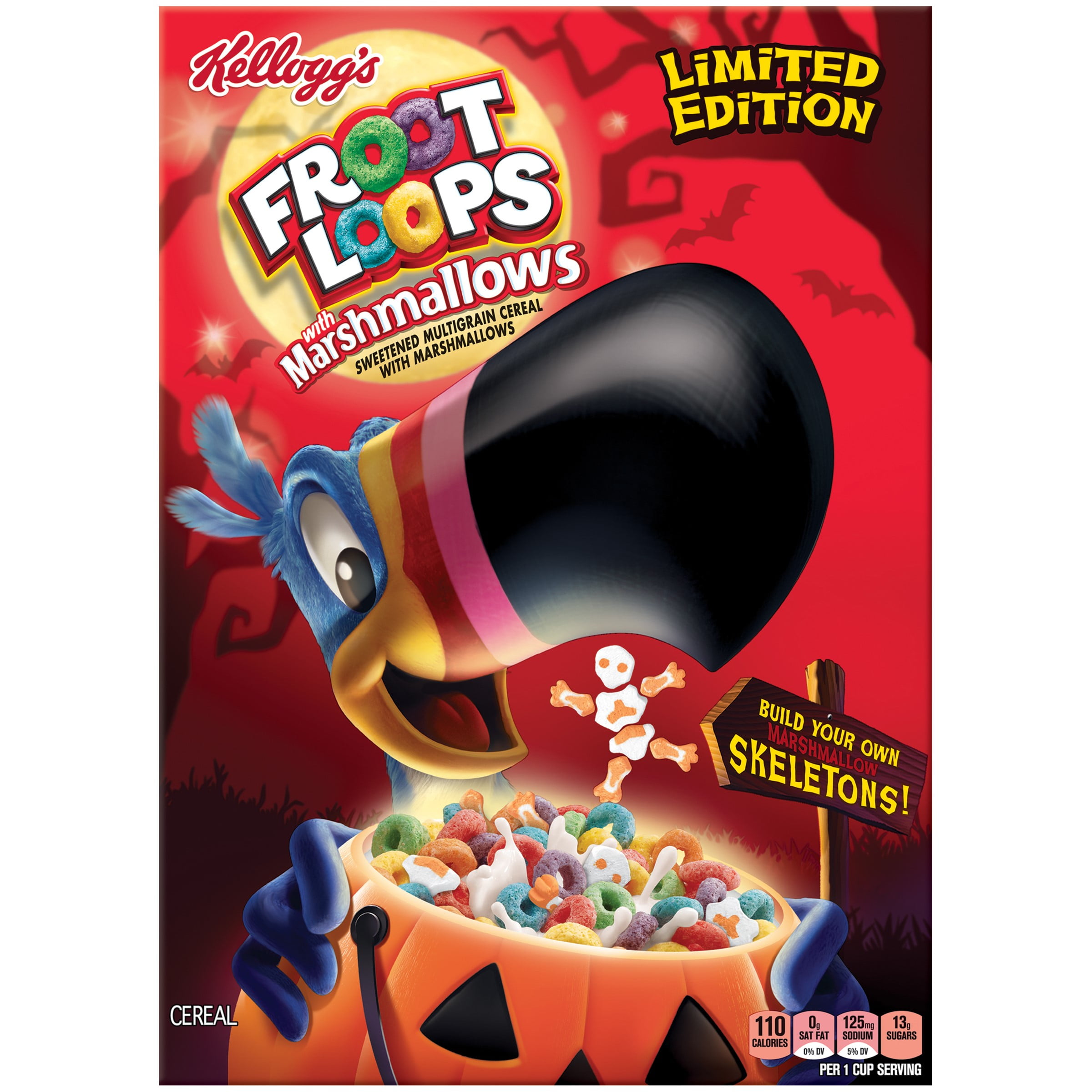 Kellogg's Froot Loops Cereal, With Spooky Marshmallows, 9.4 Oz