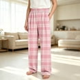 thumbnail image 6 of JOANKDMI Boys Girls Plaid Lounge Pants Size 9-10 Relaxed Fit Elastic Waist Sleepwear Comfy Pajama Bottoms Classic Tartan Everyday Casual Nightwear Trousers, 6 of 7