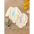 thumbnail image 2 of Tenue de Pâques pour Bébés Filles Garçons Imprimé Lapin Manches Longues Col Rond, 2 of 6