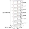 thumbnail image 4 of 7-Tier Wood Shoe Rack, Double Rows 7-Tier Shoe Shelf,Shoe Storage Stand, Entryway Shoe Tower, Vertical Shoe Organizer Perfect for Narrow Closet, Entryway, Hallway, Bedroom (White), 4 of 8