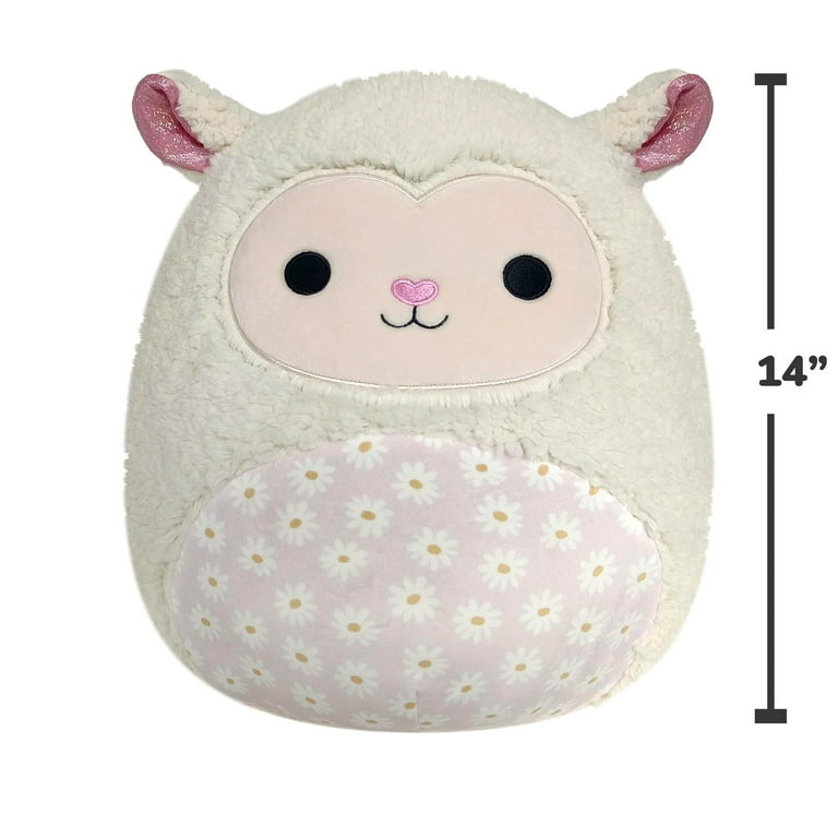 Squishmallows 14 inch Sophie the Cream Lamb with Daisy Flower Bell Pattern - Child's Ultra Soft Plush Toy