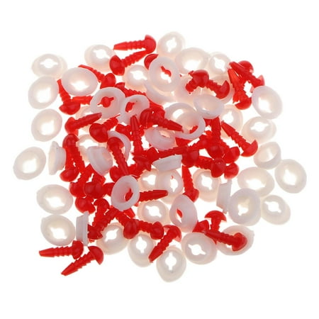 

Black/Red Triangle Shape Screw Eyes Nose Accessories for Teddy Bear Doll Plush Animals Toys Craft Making 50 Pieces 14x7x5mm Red