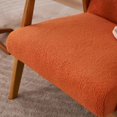 thumbnail image 5 of Modern Accent Chair, Teddy Velvet Armchair, Upholstered Mid Century Lounge Chair with Removable Padded Cushion and Wood Frame, Comfy Reading Chair for Living Room/Bedroom, Burnt Orange, 5 of 7