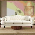 thumbnail image 4 of Modern Beige Velvet 3-seater + 2-seater Combination Sofa 220×80×75cm, 4 of 26
