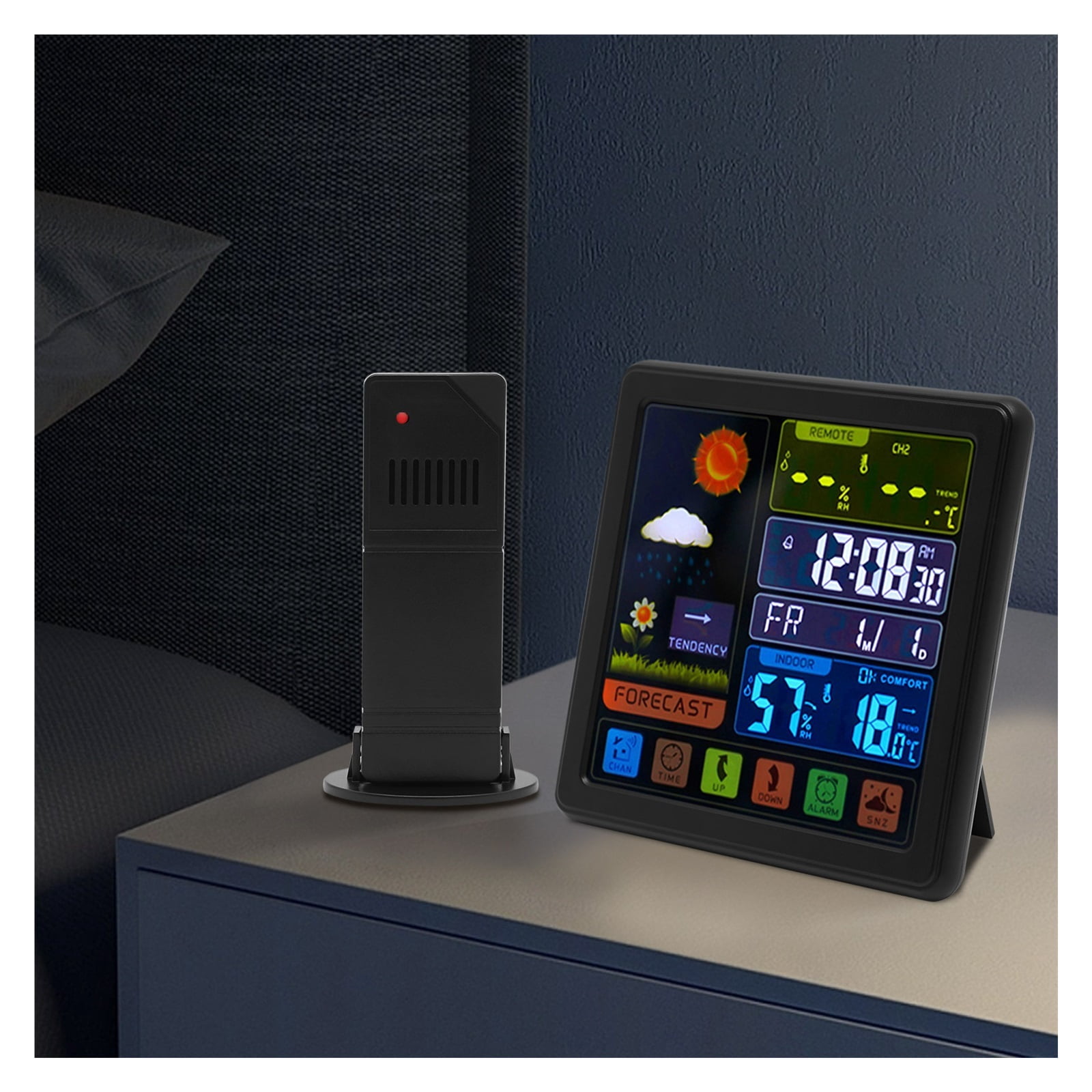 Weather Station with Wireless Outdoor Indoor Sensor, Color Display, Weather Forecast, Temperature ,Real-Time