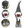 thumbnail image 2 of Kearding Gnomo de Navidad Decoración de felpa Adorno de elfo de Navidad multipropósito Muñeco de gnomo de Navidad con pierna telescópica para Kits de decoración para fiestas Gris Kearding HA027128-01, 2 of 6