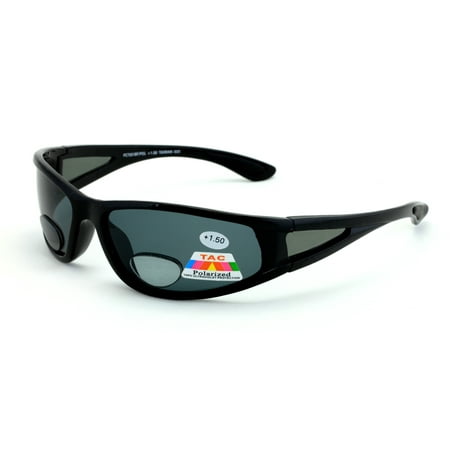 Mens Polarized fly fishing sunglasses with Rx magnification bifocal lens readers bi-focal reading