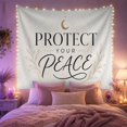 thumbnail image 2 of Protect Your Peace on Warm Ivory Field Serene Minimalist for Meditation Enthusiasts Modern Wall Art Decor Housewarming Gift Tapestry Wall Hanging for Bedroom and Living Room, 2 of 7