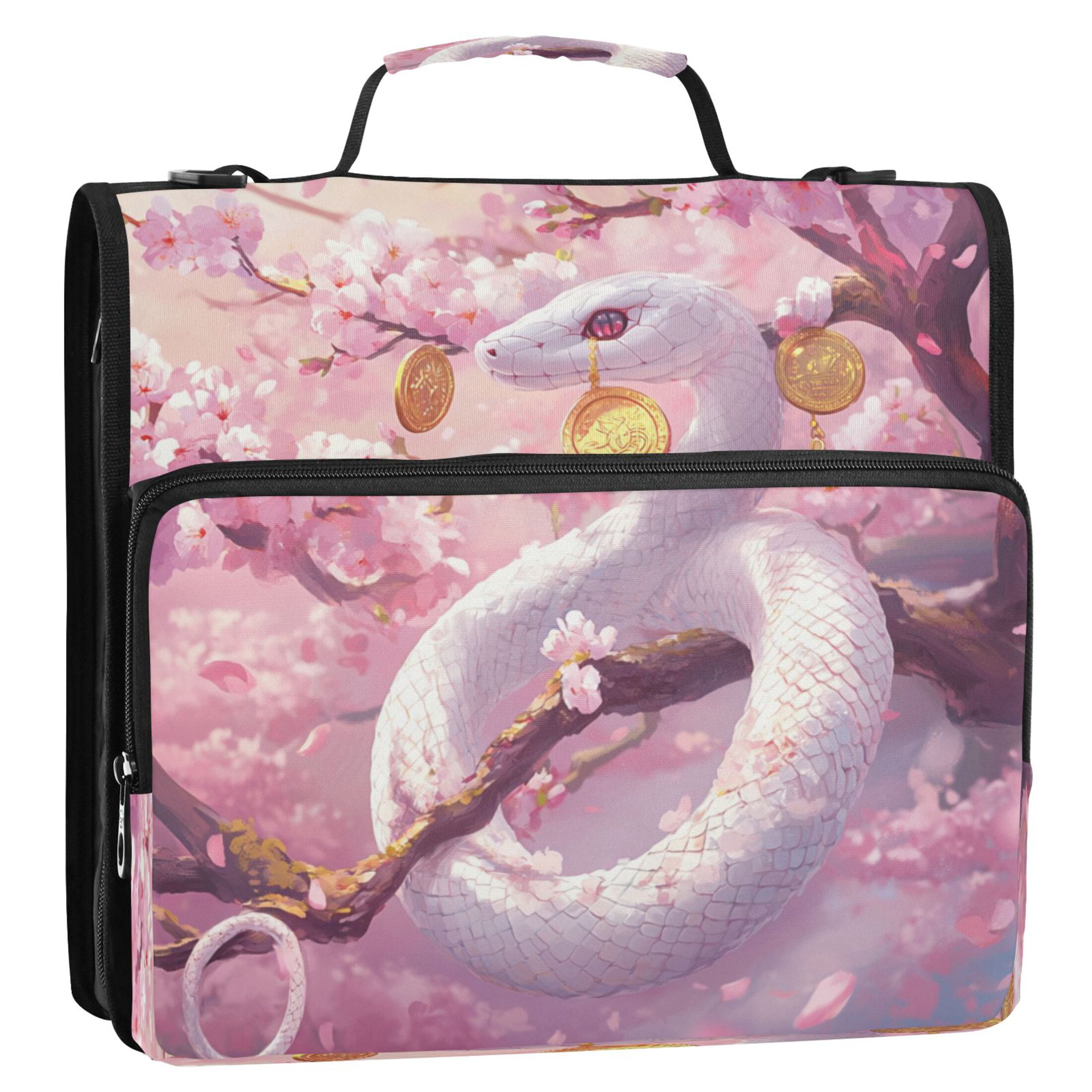 YAZAOO Zipper Binder trapper keeper Documents Organized Design Golden-eyed Guardian Printed