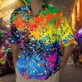 thumbnail image 2 of PMUYBHF Chemise à Manches Courtes pour Hommes Mardi Imprimé 3D Bouton Col Rabattu Chemise à Manches Courtes 5604 S, 2 of 4