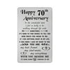 Tanwih Happy 70th Wedding Anniversary Card Gifts,70 Anniversary, Male Engraved Wallet Card