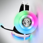 ENHANCE Theorem 3 White Headset - PC Gaming Headset with Built-In Bass Resonators, 2.0 Stereo Sound