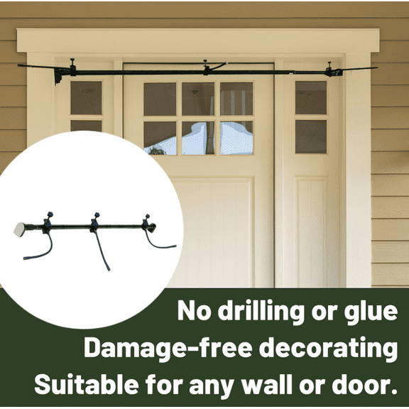 Adjustable Garland Hanger Doors, Halloween Christmas Door Decor, Heavy Duty Christmas Decoration Stand for Hanging Garlands (71"-81",L)