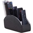thumbnail image 1 of Remote Control Holder with 5 Compartments - PU Leather Remote Caddy Desktop Organizer Store TV, DVD, Blu-Ray, Media Player, Heater Controllers, Black (Black), 1 of 6