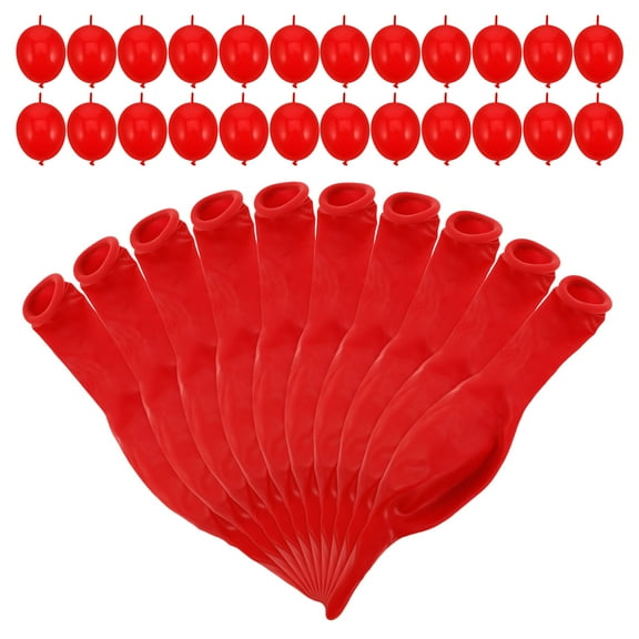100 Pcs Tail Balloons Link Round Styling Happy Birthday Bride Red