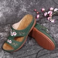 thumbnail image 2 of Yuanlong Womens Sandals Footbed Casual Flower Embroidered Shoes Hollow Out Beach Vacation Dressy Slide Sandals, 2 of 6