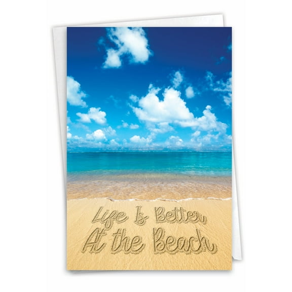 1 All Occasion Blank Card with Envelope - Life's a Beach C6328COCB