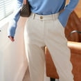 thumbnail image 1 of Pantalones de tubo Harem de lana para mujer, traje informal de cintura alta para oficina, otoño e invierno, 2024, 1 of 5