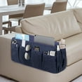 thumbnail image 3 of Spencer Non-Slip Sofa Coach Chair Armrest Organizer Waterproof Remote Control Storage Holder Cover with 5 Pockets for Phone, Magazines, Ipad (19.7*8.6*5.9inch, Navy), 3 of 8