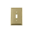 thumbnail image 2 of Nostalgic Warehouse 720106 Rope Switch Plate with Single Toggle, Unlacquered Brass, 2 of 3