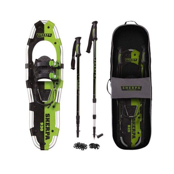 Kit para raquetas de nieve Yukon Charlie's Sherpa 8x25 con bastones y bolsa