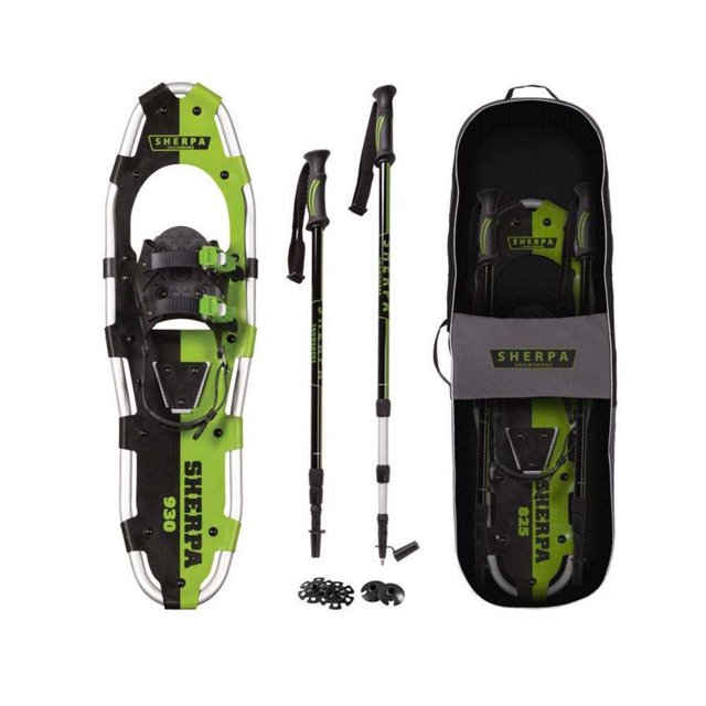 Kit para raquetas de nieve Yukon Charlie's Sherpa 8x25 con bastones y bolsa