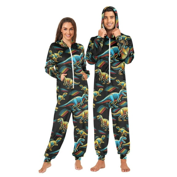 joogoo Dinosaur Unisex Adults Onesies Pajamas Jumpsuits L